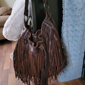 Mcfadin leather handbag with fringe